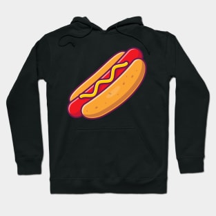 Hotdog Cartoon Illustration Hoodie